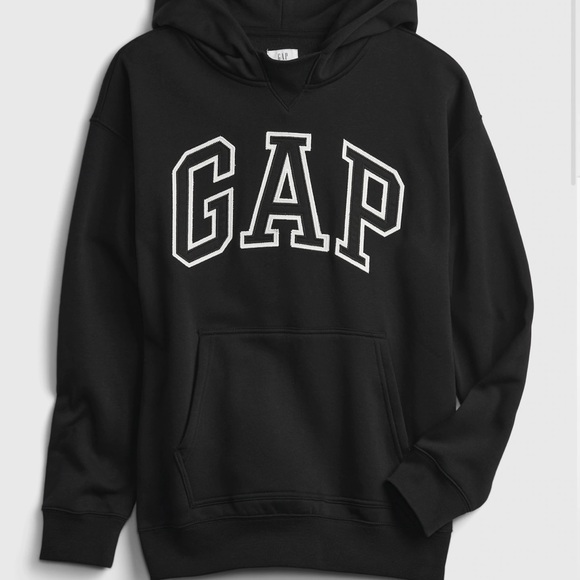 GAP Shirts & Tops Gap Logo Hoodie True Black Teen Size 416 Poshmark